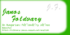 janos foldvary business card